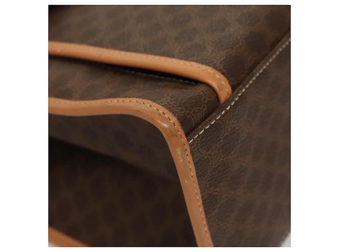 Céline Borsa a spalla in tela Macadam CELINE in pelle PVC marrone oro Auth sw165 D'oro - vista 16