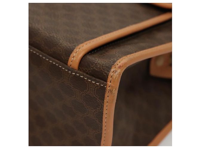 Céline Borsa a spalla in tela Macadam CELINE in pelle PVC marrone oro Auth sw165 D'oro - vista 17