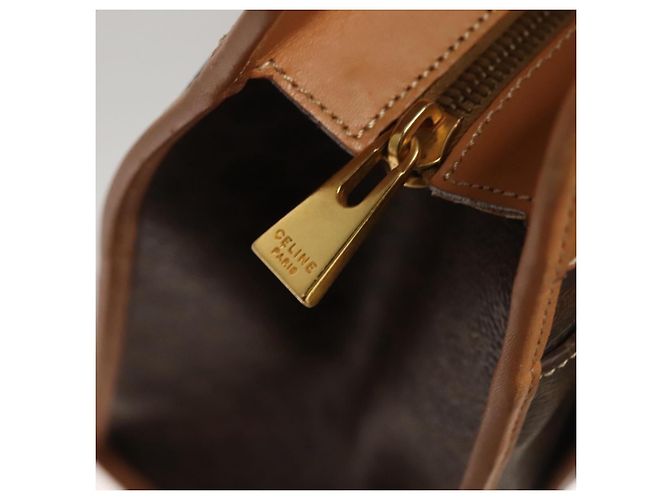 Céline Borsa a spalla in tela Macadam CELINE in pelle PVC marrone oro Auth sw165 D'oro - vista 19