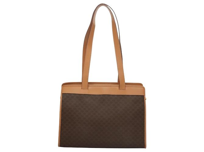 Céline Borsa a spalla in tela Macadam CELINE in pelle PVC marrone oro Auth sw165 D'oro - vista 2