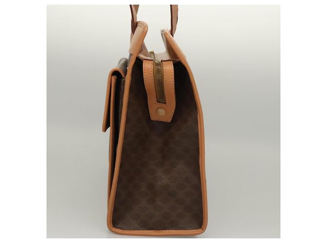 Céline Borsa a spalla in tela Macadam CELINE in pelle PVC marrone oro Auth sw165 D'oro - vista 3