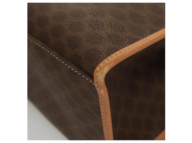 Céline Borsa a spalla in tela Macadam CELINE in pelle PVC marrone oro Auth sw165 D'oro - vista 9