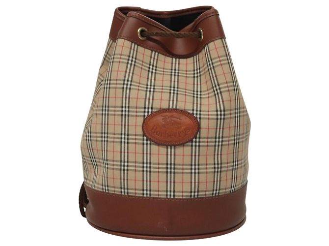Autre Marque Borsa a spalla Burberrys Nova Check in tela beige Auth sw231 - vista 13