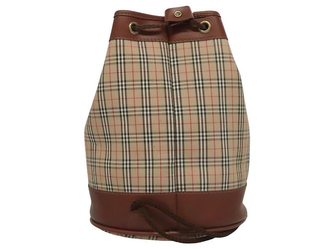 Autre Marque Borsa a spalla Burberrys Nova Check in tela beige Auth sw231 - vista 2