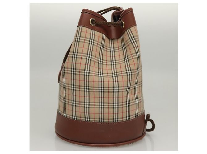 Autre Marque Borsa a spalla Burberrys Nova Check in tela beige Auth sw231 - vista 3