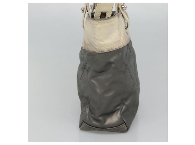 CHANEL Paris Biarritz PM Tote Bag Beschichtete Leinwand Silber CC Auth bs23887 - Ansicht 4