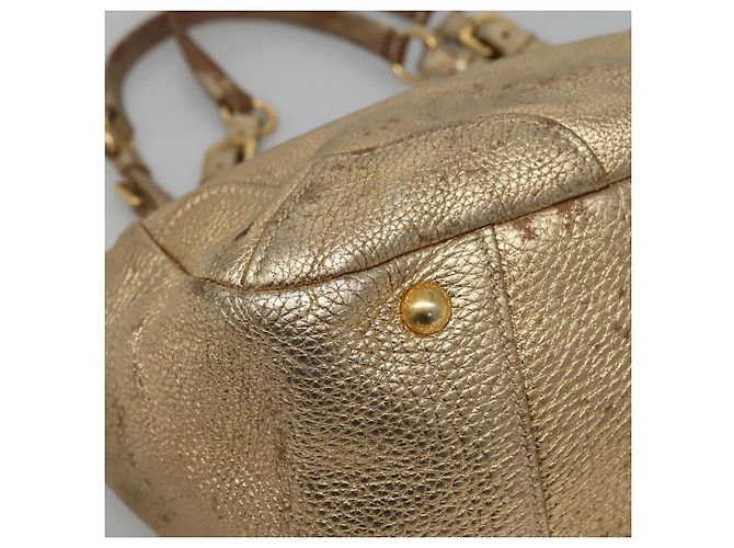 PRADA Tote Bag Leder Goldton Auth EC905 - Ansicht 14