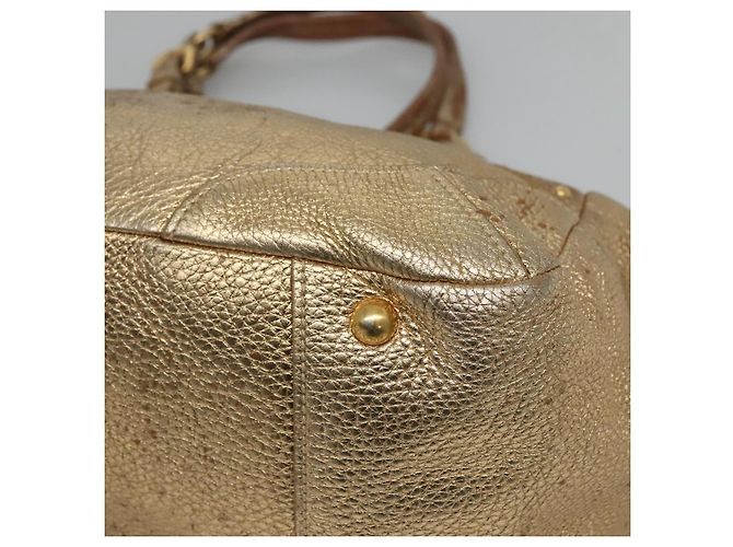 PRADA Tote Bag Leder Goldton Auth EC905 - Ansicht 15