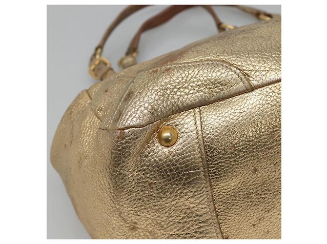 PRADA Tote Bag Leder Goldton Auth EC905 - Ansicht 16