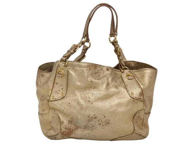 PRADA Tote Bag Leder Goldton Auth EC905 - Ansicht 2