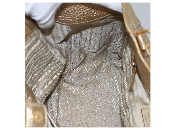 PRADA Tote Bag Leder Goldton Auth EC905 - Ansicht 20