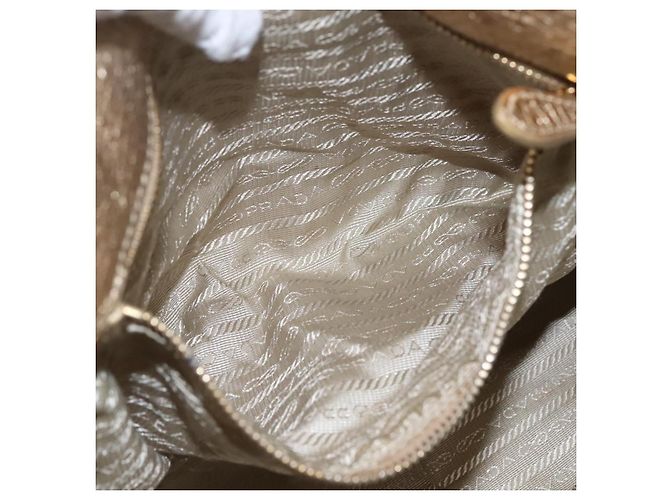 PRADA Tote Bag Leder Goldton Auth EC905 - Ansicht 21