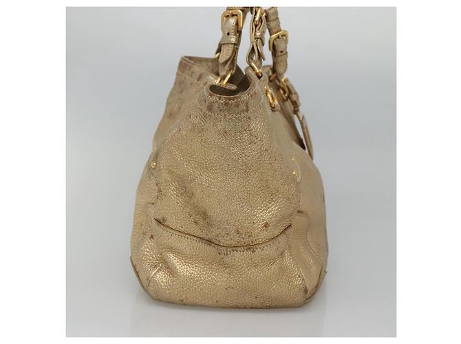 PRADA Tote Bag Leder Goldton Auth EC905 - Ansicht 3