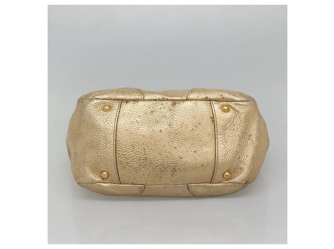 PRADA Tote Bag Leder Goldton Auth EC905 - Ansicht 5