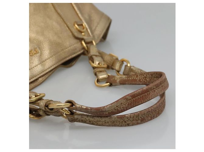 PRADA Tote Bag Leder Goldton Auth EC905 - Ansicht 7