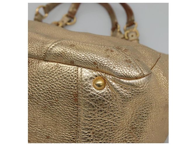 PRADA Tote Bag Leder Goldton Auth EC905 - Ansicht 9