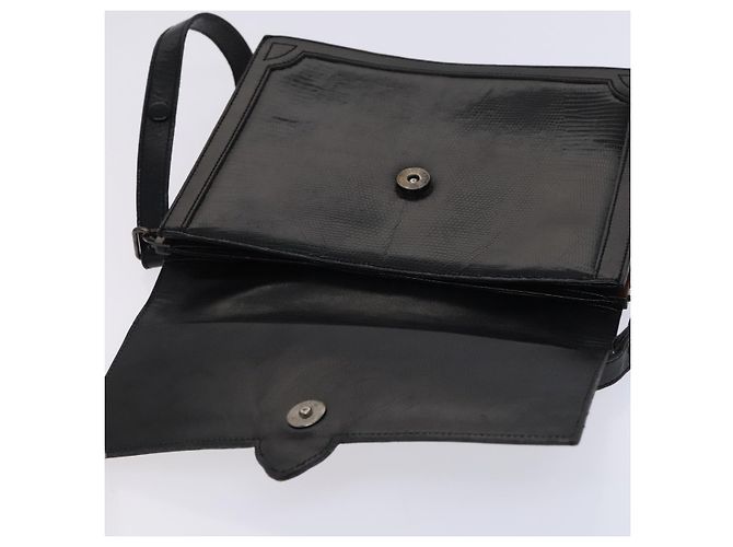 Saint Laurent Borsa a spalla in pelle goffrata nera Auth sw162 Nero - vista 10