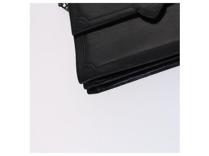Saint Laurent Borsa a spalla in pelle goffrata nera Auth sw162 Nero - vista 14