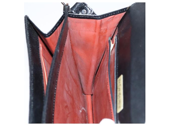 Saint Laurent Borsa a spalla in pelle goffrata nera Auth sw162 Nero - vista 19