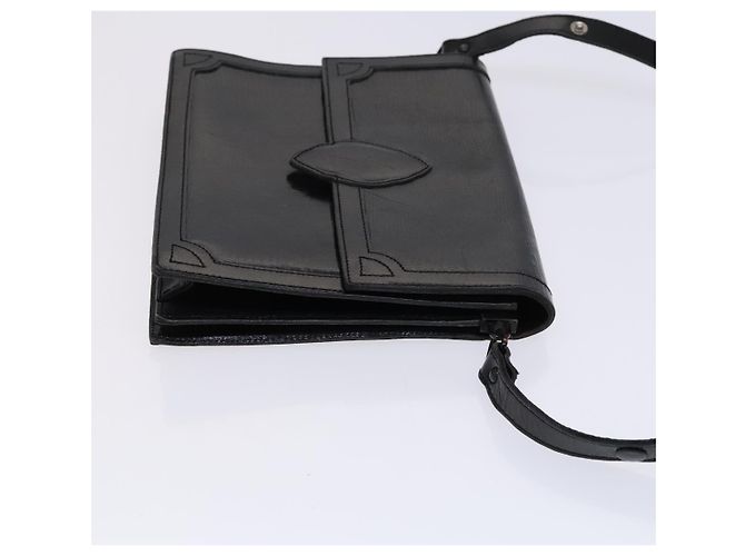 Saint Laurent Borsa a spalla in pelle goffrata nera Auth sw162 Nero - vista 3