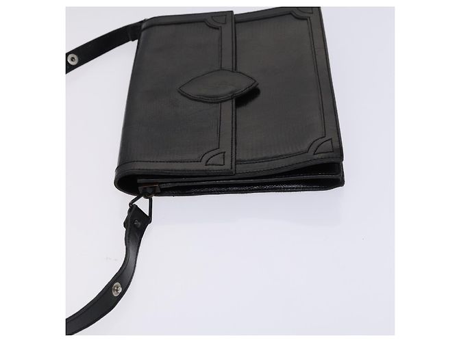 Saint Laurent Borsa a spalla in pelle goffrata nera Auth sw162 Nero - vista 4