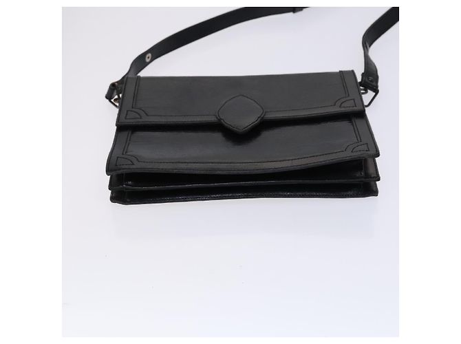 Saint Laurent Borsa a spalla in pelle goffrata nera Auth sw162 Nero - vista 5