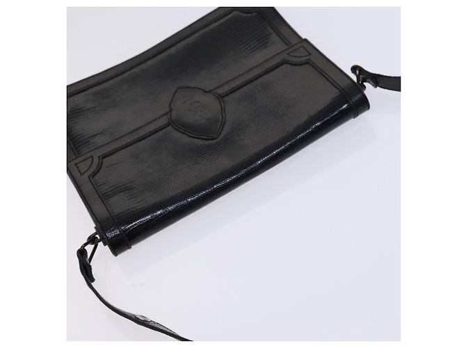 Saint Laurent Borsa a spalla in pelle goffrata nera Auth sw162 Nero - vista 6