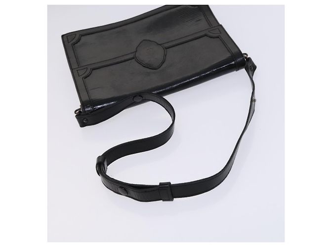 Saint Laurent Borsa a spalla in pelle goffrata nera Auth sw162 Nero - vista 7