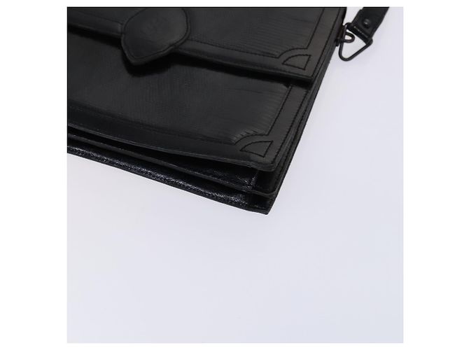 Saint Laurent Borsa a spalla in pelle goffrata nera Auth sw162 Nero - vista 9