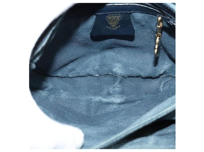 Gucci Borsa a spalla in pelle blu navy Auth BA849 - vista 10