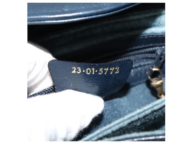 Gucci Borsa a spalla in pelle blu navy Auth BA849 - vista 12