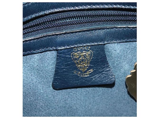 Gucci Borsa a spalla in pelle blu navy Auth BA849 - vista 18
