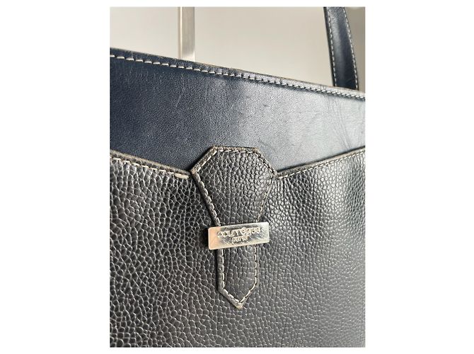 Vintage Courreges Paris Leder Tasche Schwarz - Ansicht 12