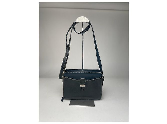 Vintage Courreges Paris Leder Tasche Schwarz - Ansicht 13