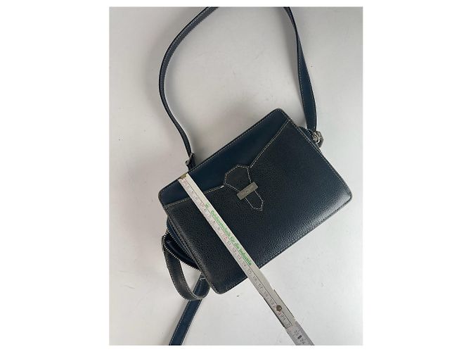Vintage Courreges Paris Leder Tasche Schwarz - Ansicht 14
