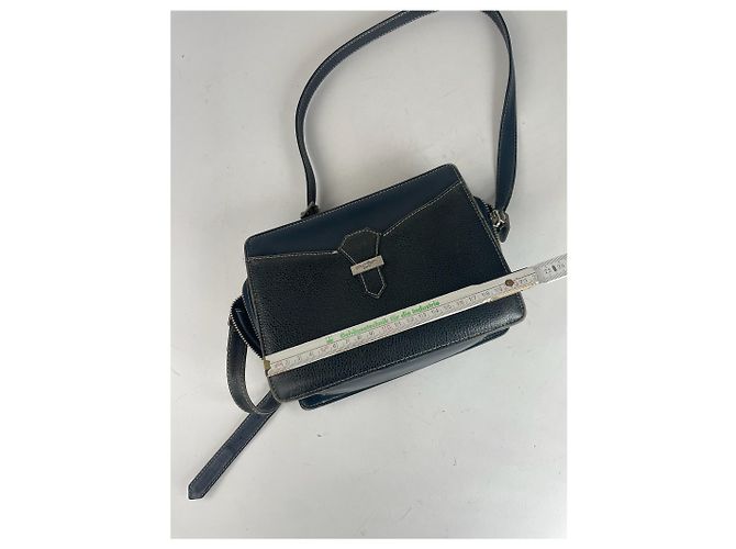 Vintage Courreges Paris Leder Tasche Schwarz - Ansicht 15
