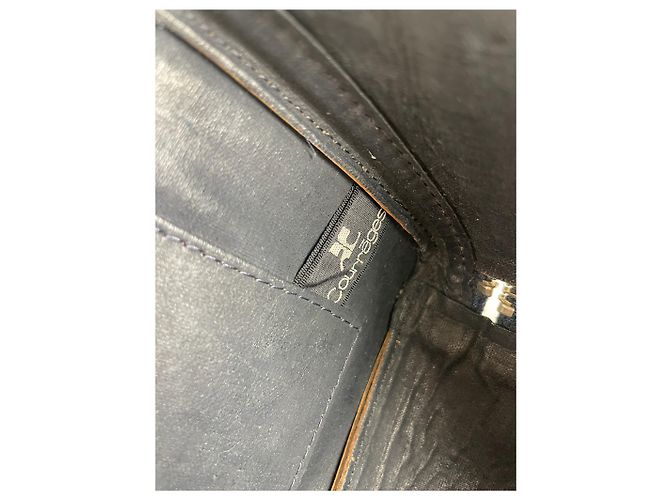 Vintage Courreges Paris Leder Tasche Schwarz - Ansicht 5