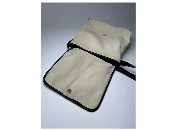 Vintage Loewe Canvas Leder Schultertasche schwarz-weiß - Ansicht 10