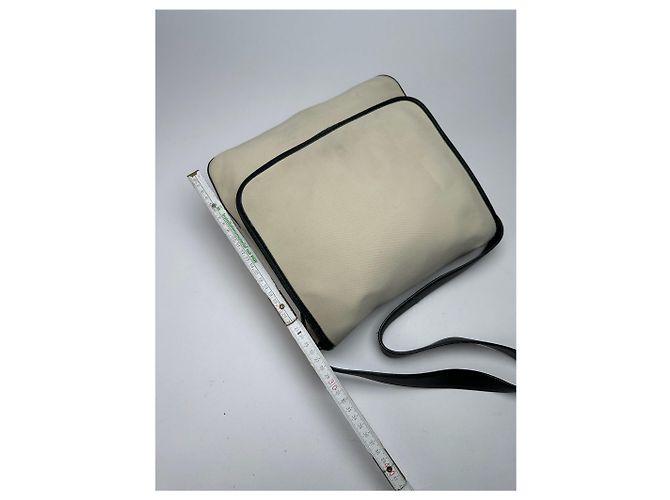Vintage Loewe Canvas Leder Schultertasche schwarz-weiß - Ansicht 14