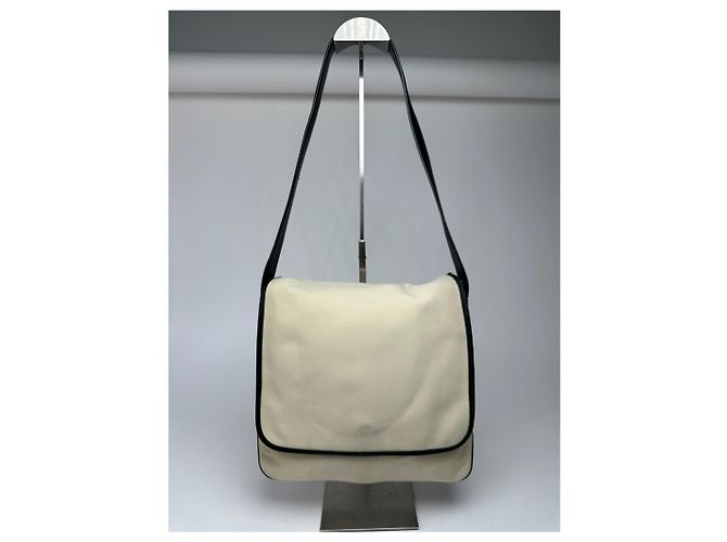 Vintage Loewe Canvas Leder Schultertasche schwarz-weiß - Ansicht 15