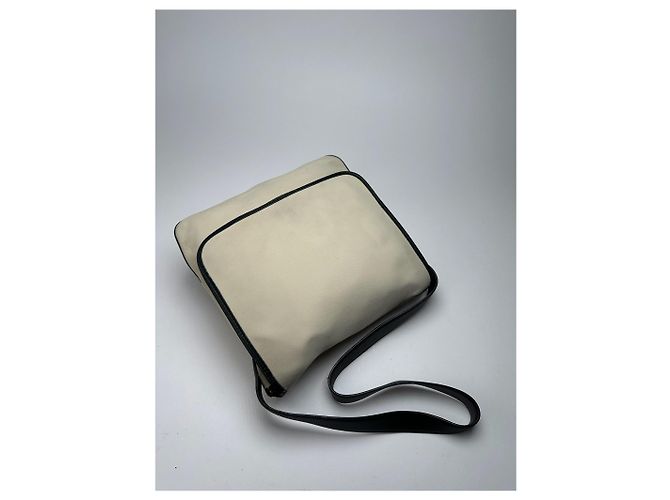 Vintage Loewe Canvas Leder Schultertasche schwarz-weiß - Ansicht 5