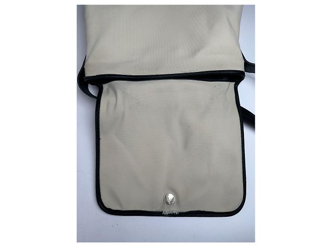 Vintage Loewe Canvas Leder Schultertasche schwarz-weiß - Ansicht 9