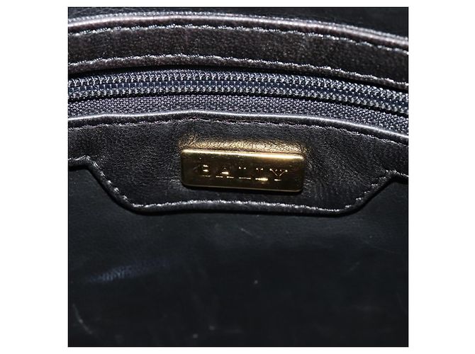 BALLY Gepolsterte Schultertasche aus Leder Dunkelbraun Auth sw159 - Ansicht 10