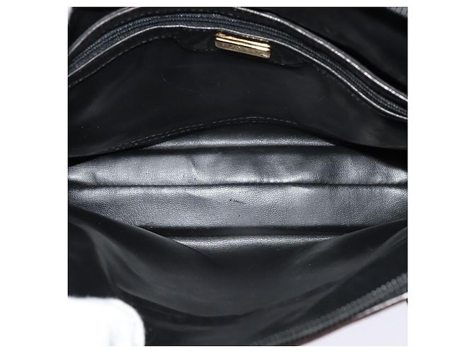 BALLY Gepolsterte Schultertasche aus Leder Dunkelbraun Auth sw159 - Ansicht 11