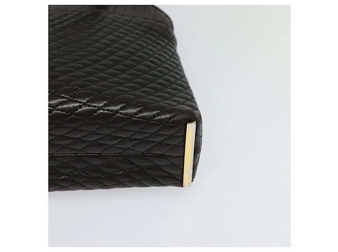 BALLY Gepolsterte Schultertasche aus Leder Dunkelbraun Auth sw159 - Ansicht 14