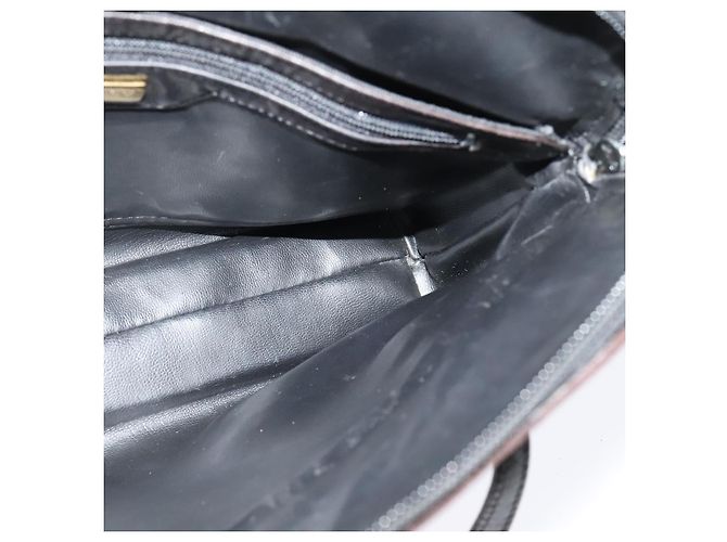 BALLY Gepolsterte Schultertasche aus Leder Dunkelbraun Auth sw159 - Ansicht 17