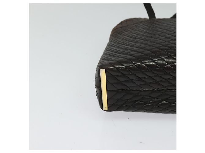 BALLY Gepolsterte Schultertasche aus Leder Dunkelbraun Auth sw159 - Ansicht 9
