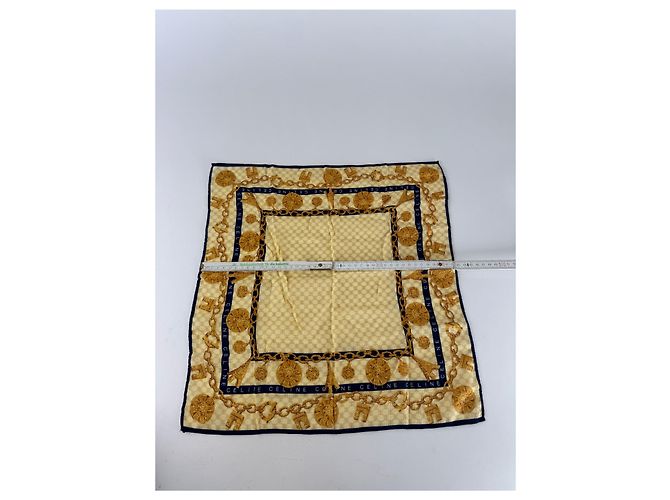 Céline Tessuto monogramma vintage Celine giallo - vista 3