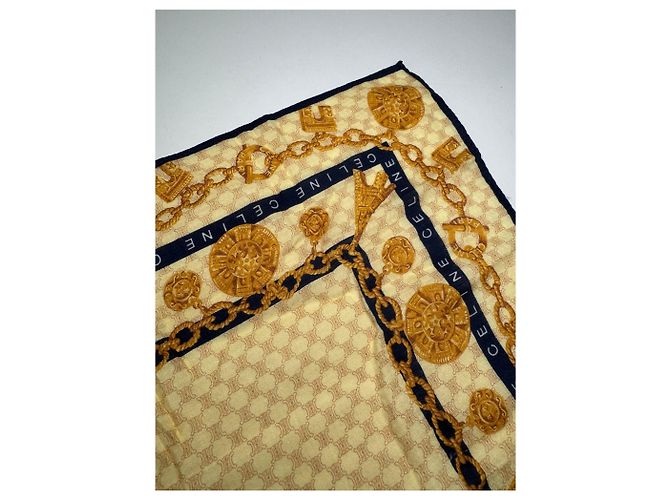 Céline Tessuto monogramma vintage Celine giallo - vista 4