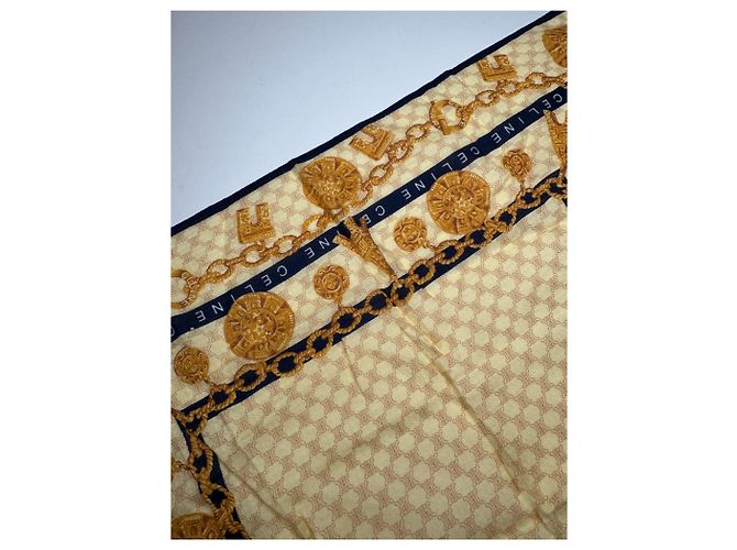 Céline Tessuto monogramma vintage Celine giallo - vista 5